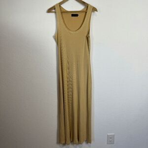 Hatch Maternity The Long Body Sleeveless Ribbed Tan Tank Dress Women's 1 Small